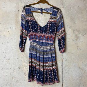 Hollister open back boho striped dress